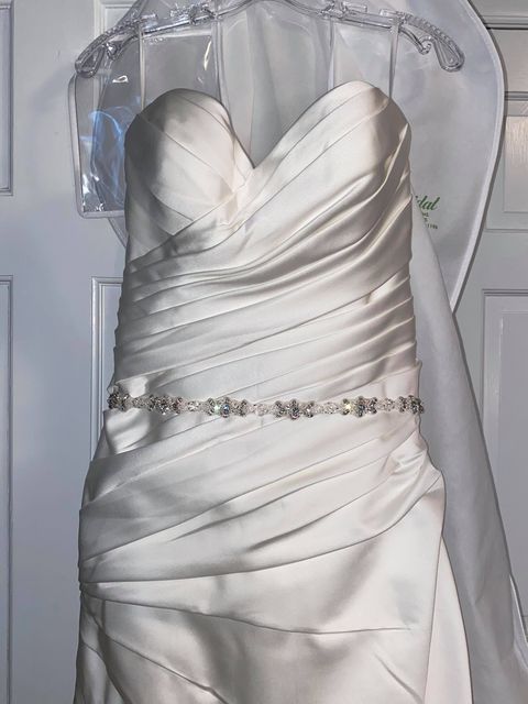 Justin Alexander Fit N' Flare Gown with Crystal Belt Rental