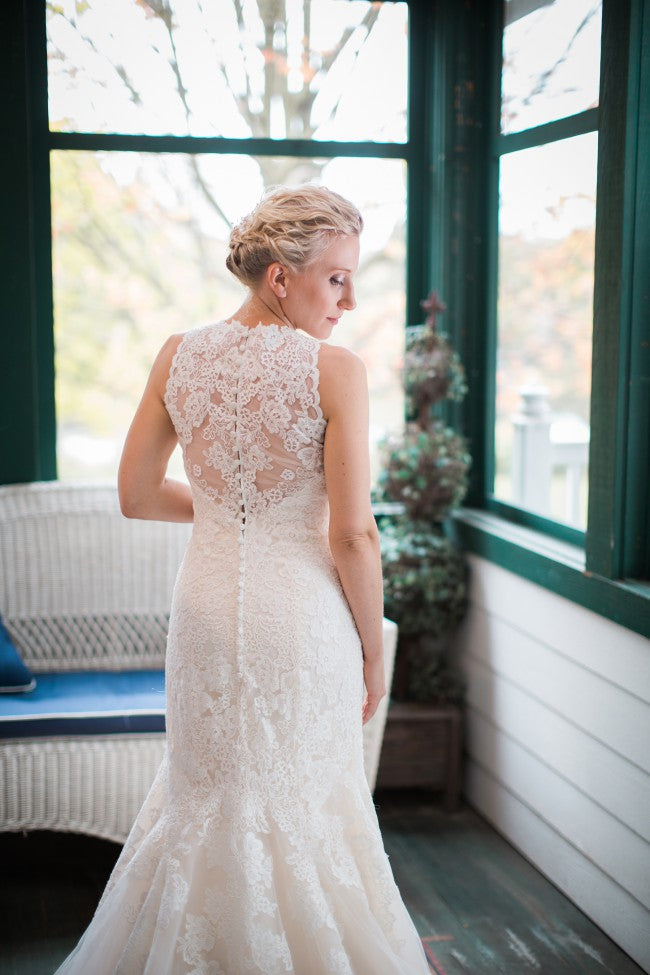 Allure Bridal Lace Trumpet Wedding Gown