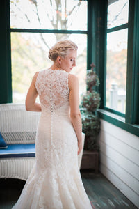 Allure Bridal Lace Trumpet Wedding Gown
