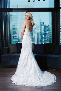 Justin Alexander Lace Fit N' Flare Gown