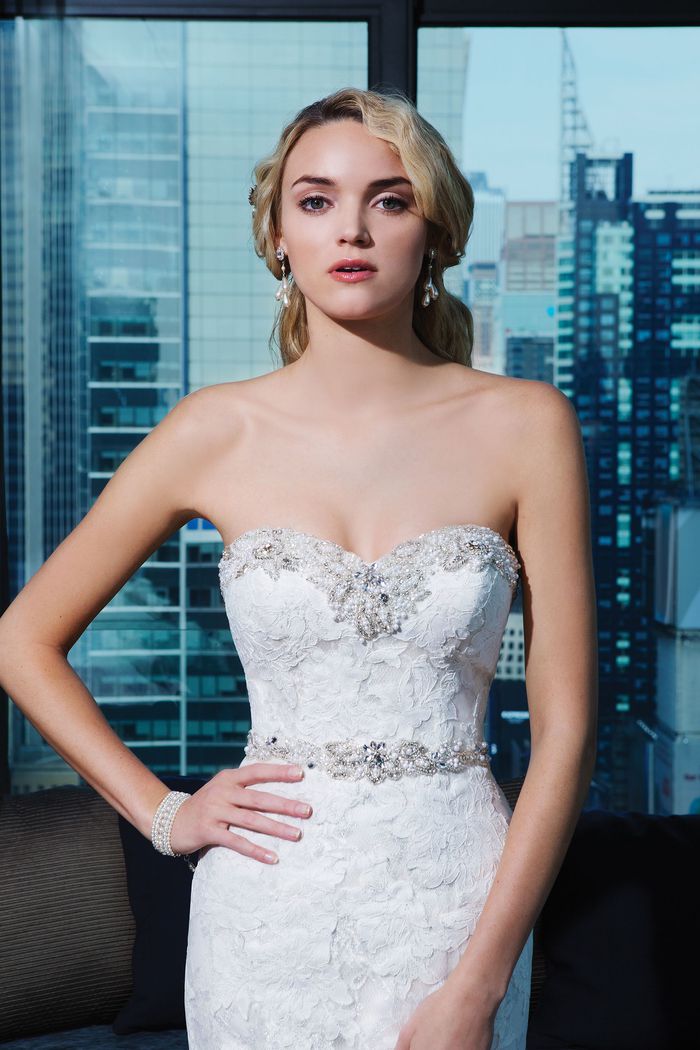 Justin Alexander Lace Fit N' Flare Gown