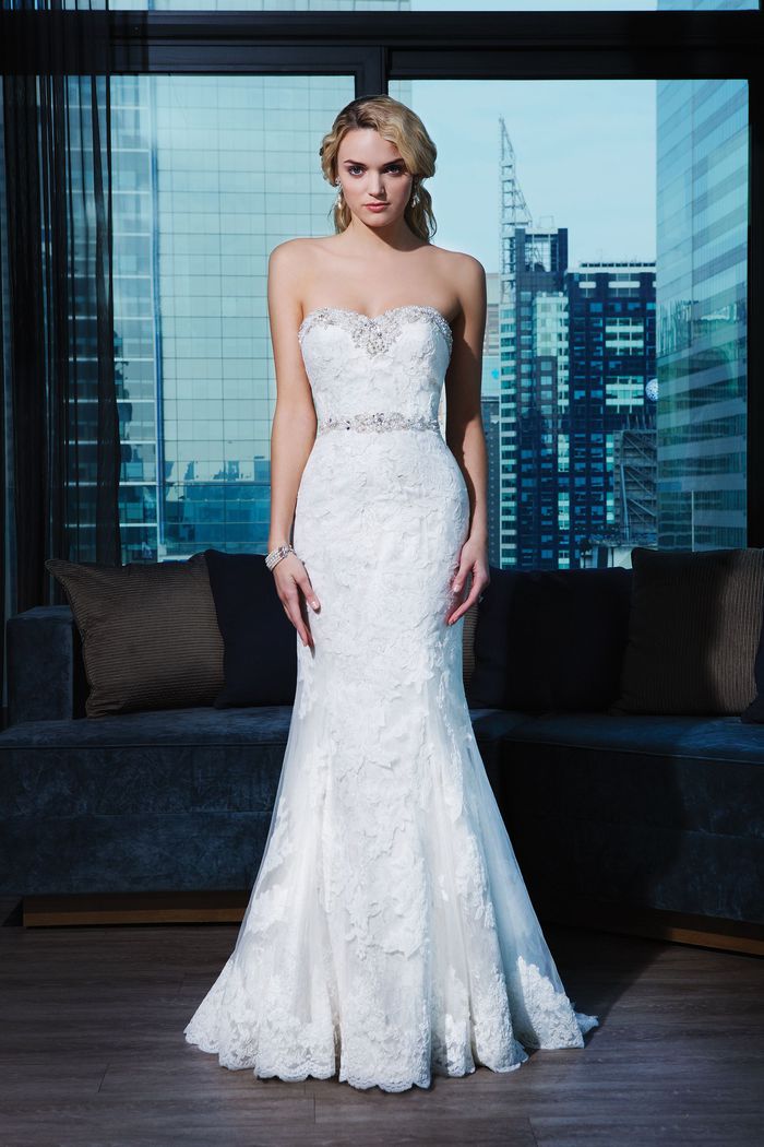 Justin Alexander Lace Fit N' Flare Gown