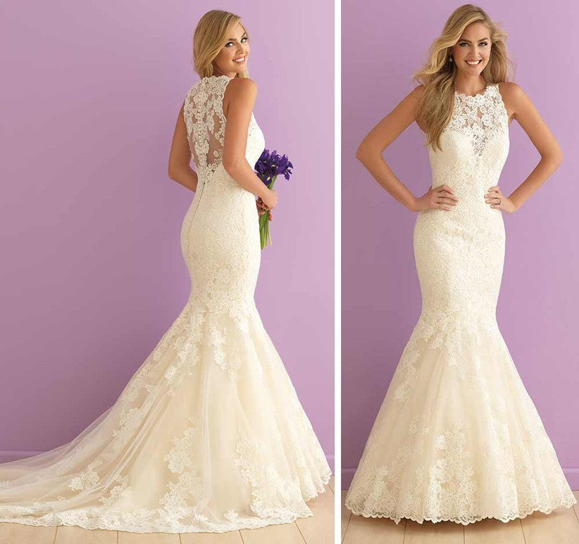 Allure Bridal Lace Trumpet Wedding Gown