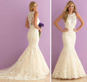 Allure Bridal Lace Trumpet Wedding Gown